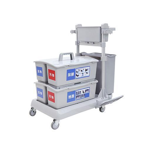 靈動型平推系統(tǒng)清潔車 配垃圾桶、2個含標貼雙格桶 JD G223